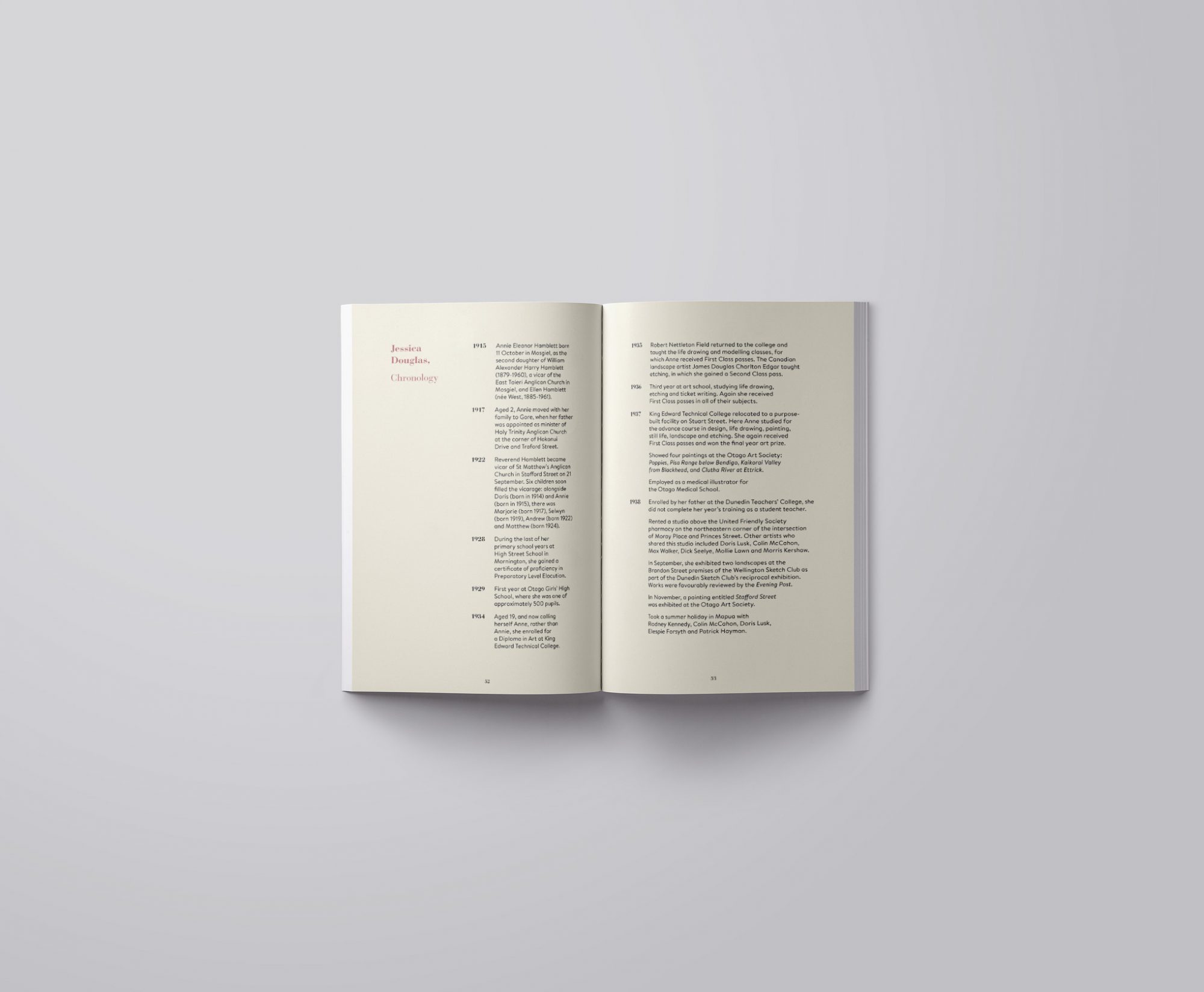 Anne McCahon book design