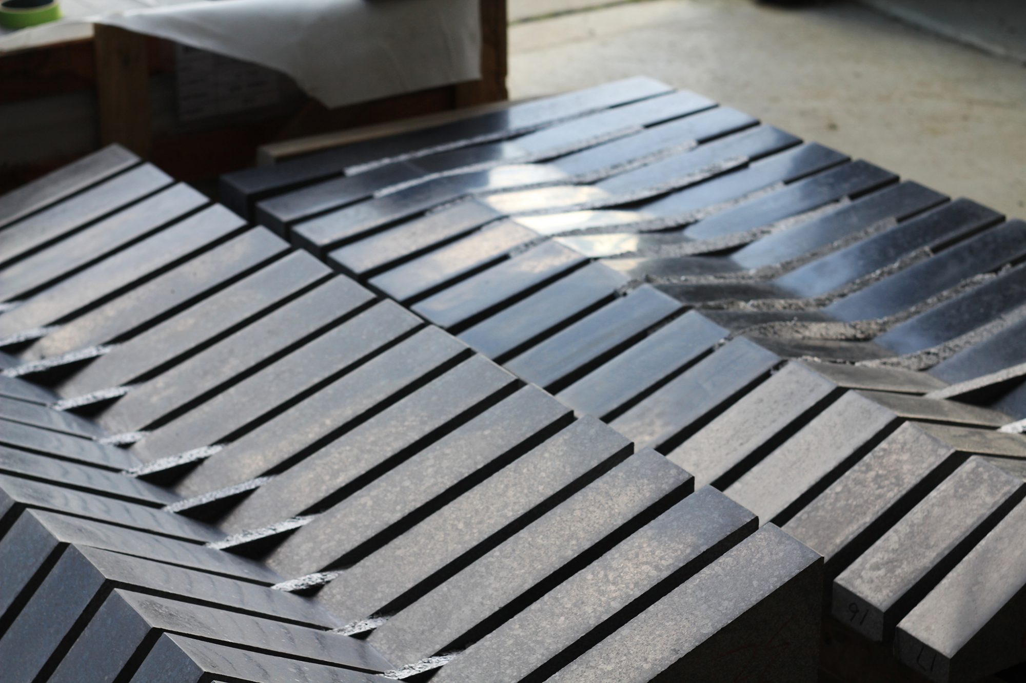 honed granite for the sculpture at Hobsonville