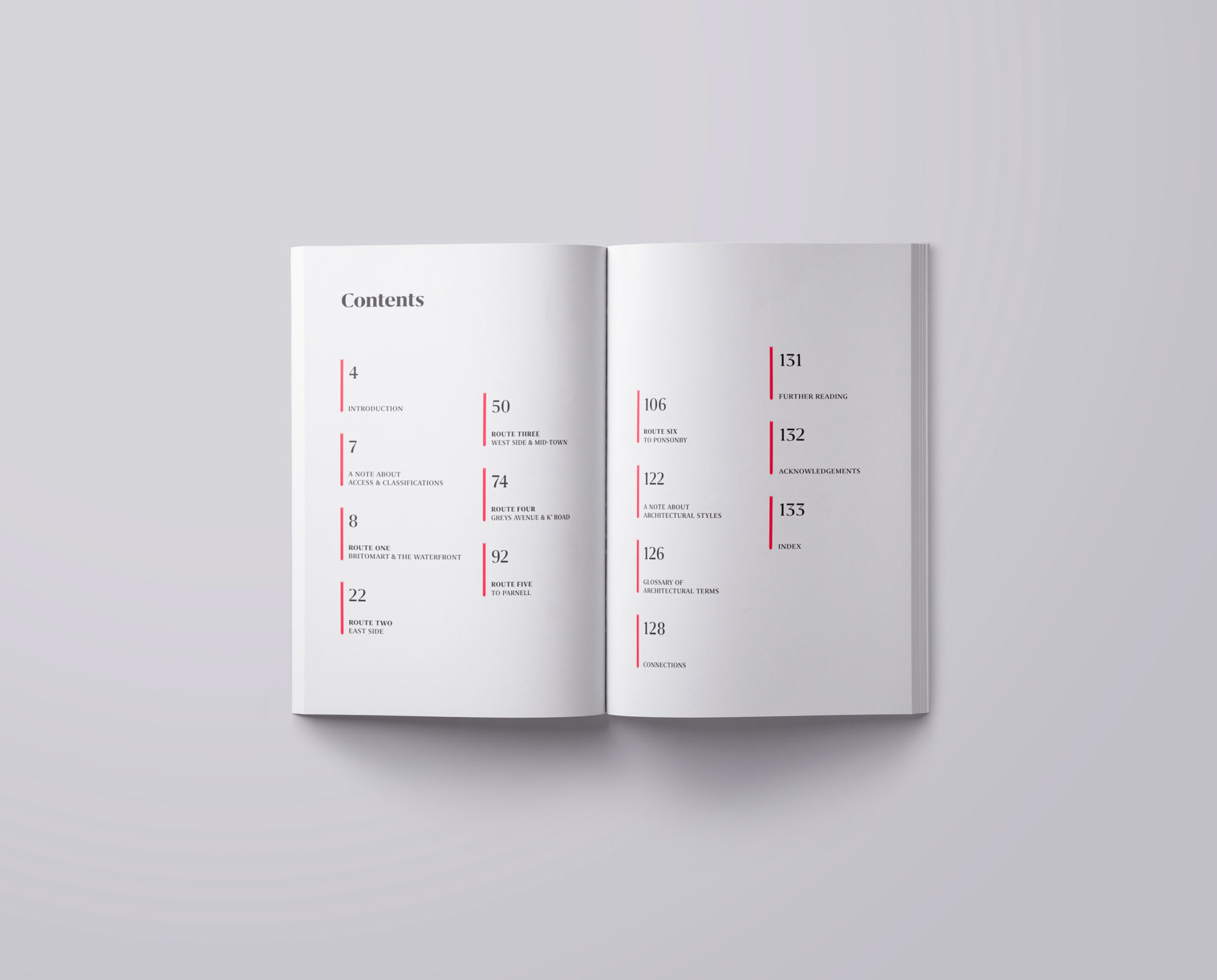 Contents-city-guide-publication-design